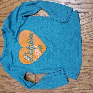 NFL Team Apparel MIAMI DOLPHINS Girls Long Sleeve T-Shirt Sz 4T